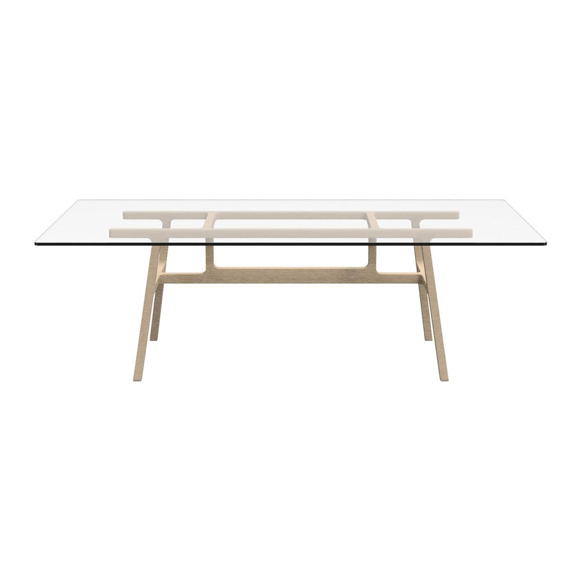 Bottegga Rectangular table glass natural wood / 220 x 100 cm - 6 people - Kristalia – image 1