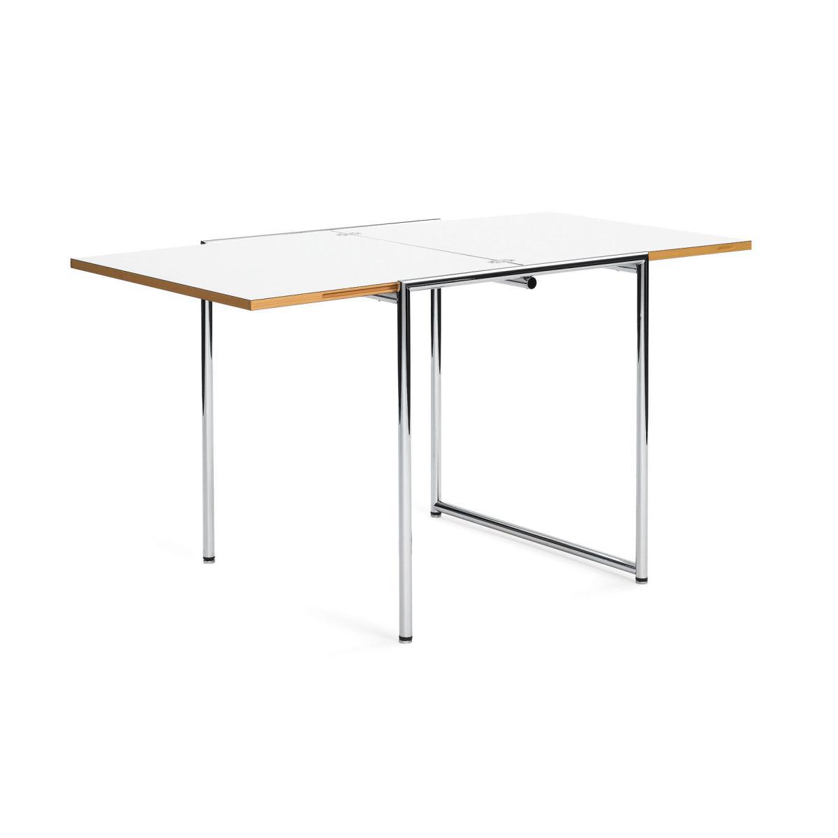 Jean Extending table - / 1929 reissue - Foldable & adjustable legs by ClassiCon White/Natural wood/Metal – image 3