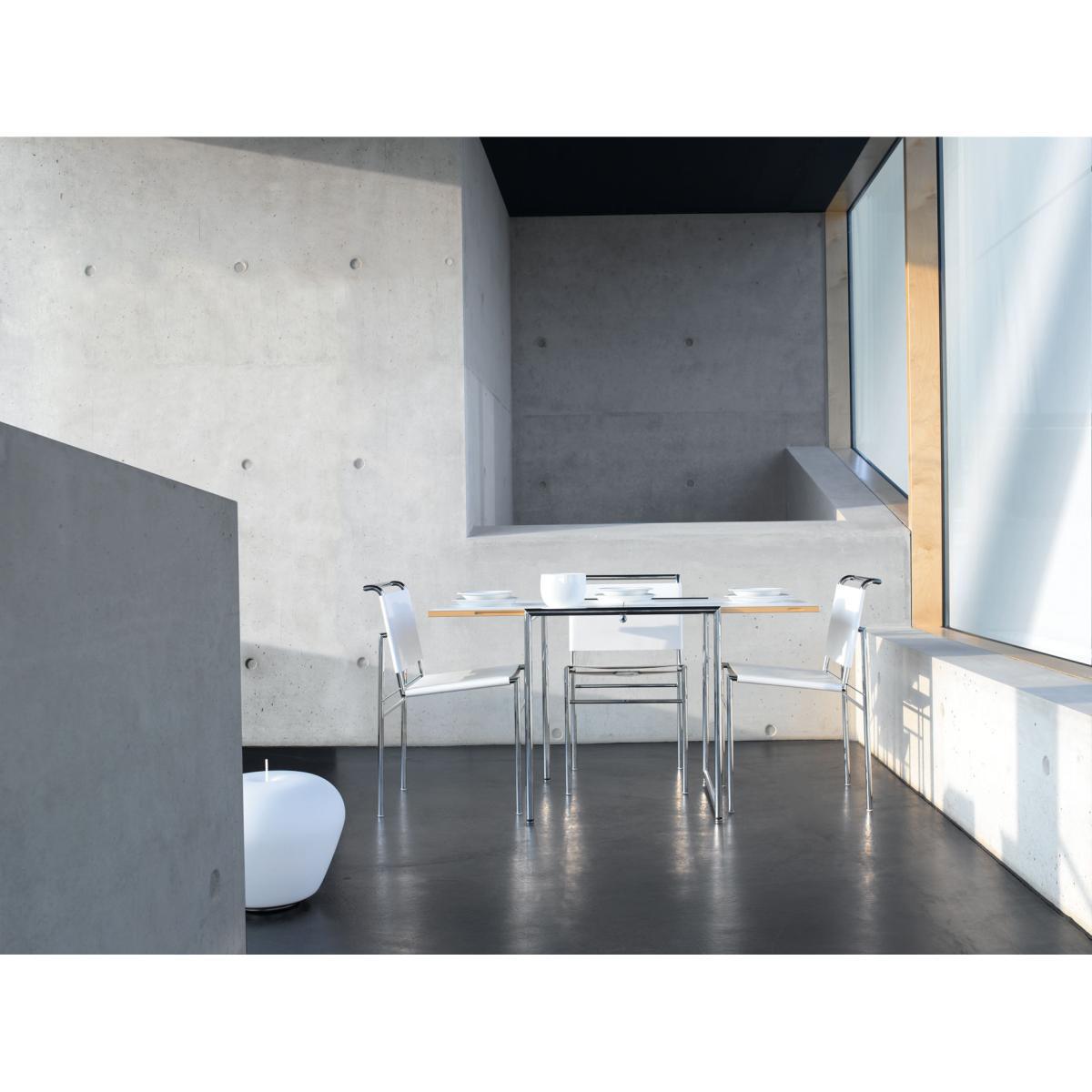 Jean Extending table - / 1929 reissue - Foldable & adjustable legs by ClassiCon White/Natural wood/Metal – image 5