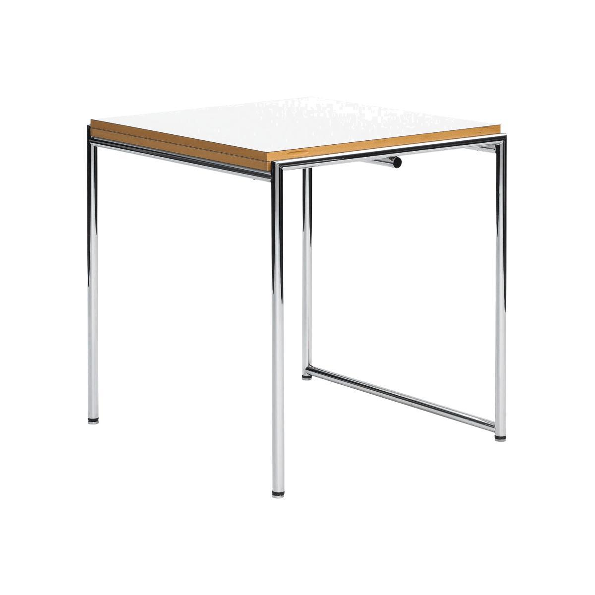 Jean Extending table - / 1929 reissue - Foldable & adjustable legs by ClassiCon White/Natural wood/Metal – image 1
