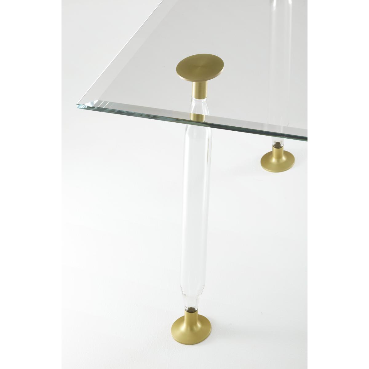 Lady Hio Rectangular table - / Glass & metal - 180 x 90 cm by Glas Italia Transparent – image 2
