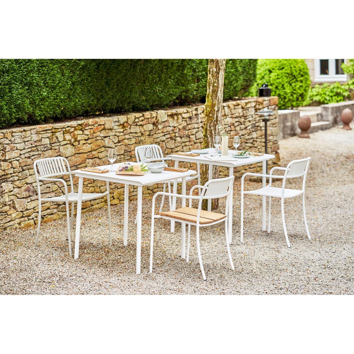 Patio Café Square table - / Stainless steel - 75 x 75 cm by Tolix White/Beige – image 4