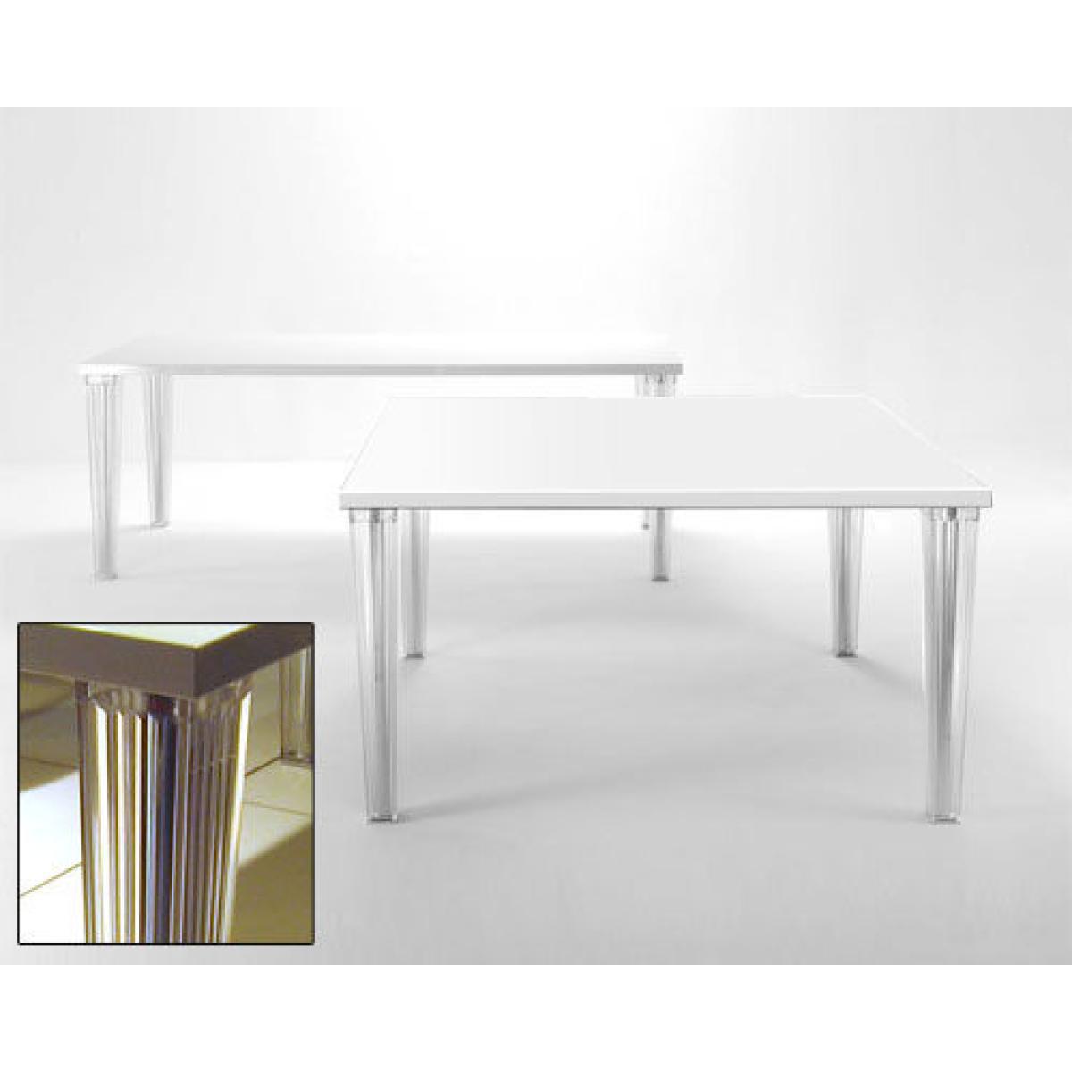 Top Top Square table - 130 cm - Glass top by Kartell White – image 2