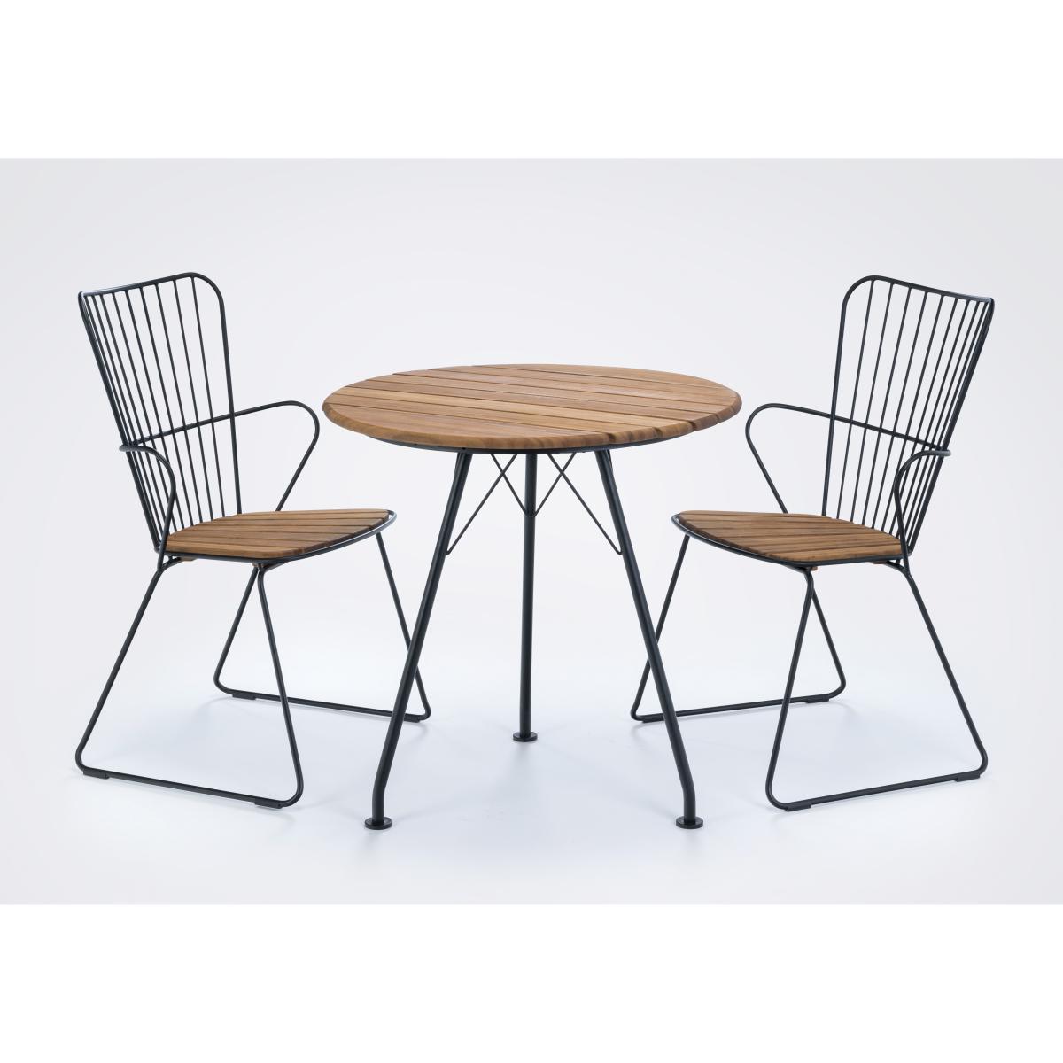 Circum Round table - / Metal & bamboo - Ø 74 cm by Houe Black/Natural wood – image 2