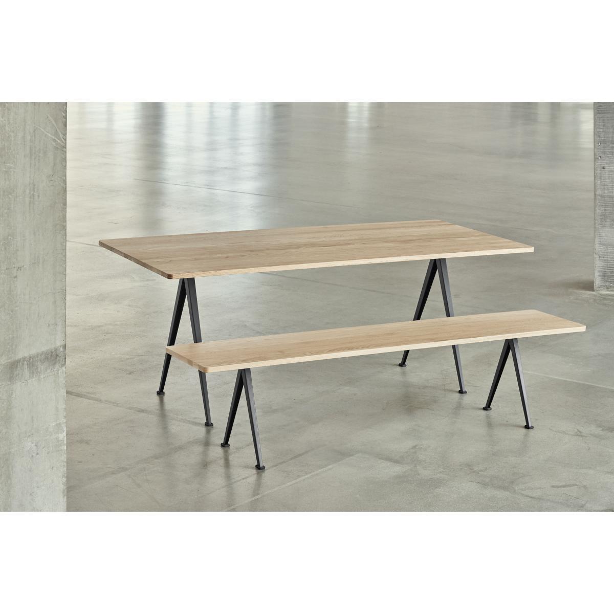 Pyramid n°02 Rectangular table - / 190 x 85 cm - Re-issue 1959 by Hay Black/Natural wood – image 2