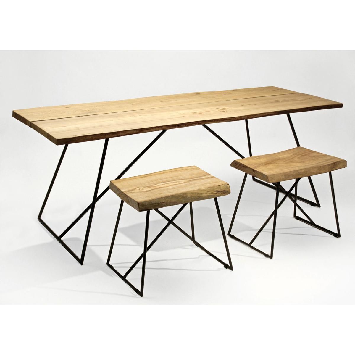 Old Times Rectangular table - / 190 x 70 cm by Zeus Black/Natural wood – image 6