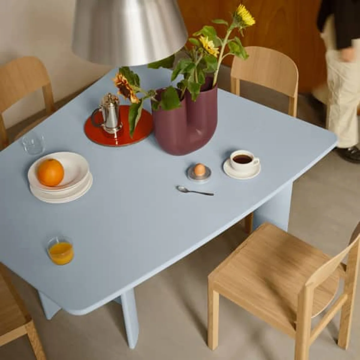 Re-Norm Rectangular table wood blue / 130 x 120 cm - Muuto – image 4