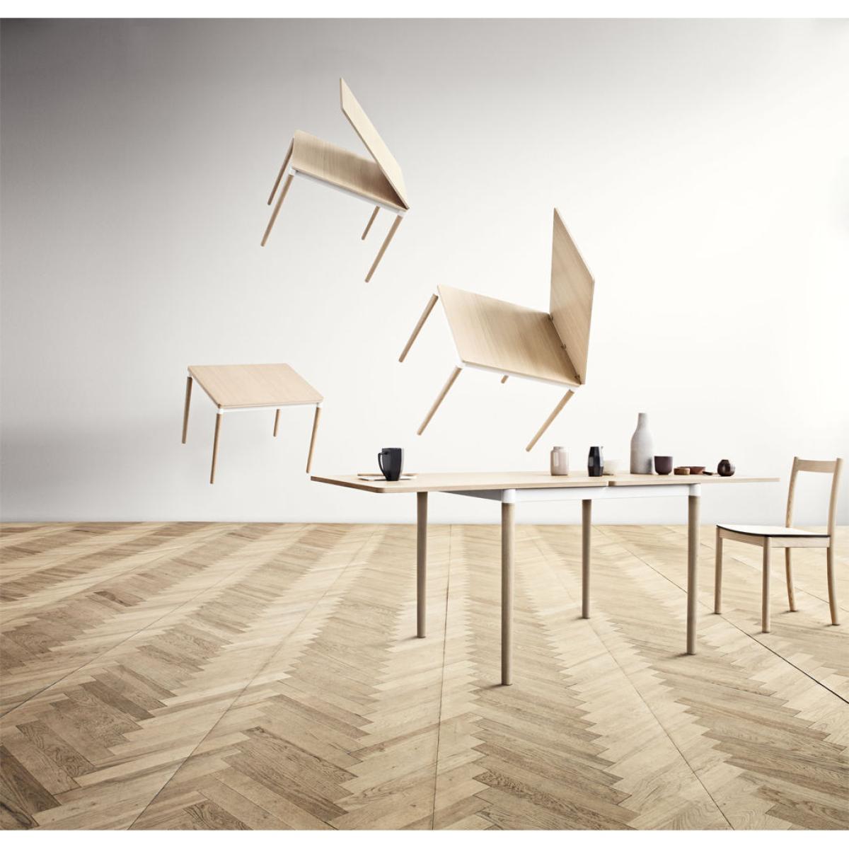 Double up Extending table - L 95 to 192 cm by Bolia White/Natural wood – image 2