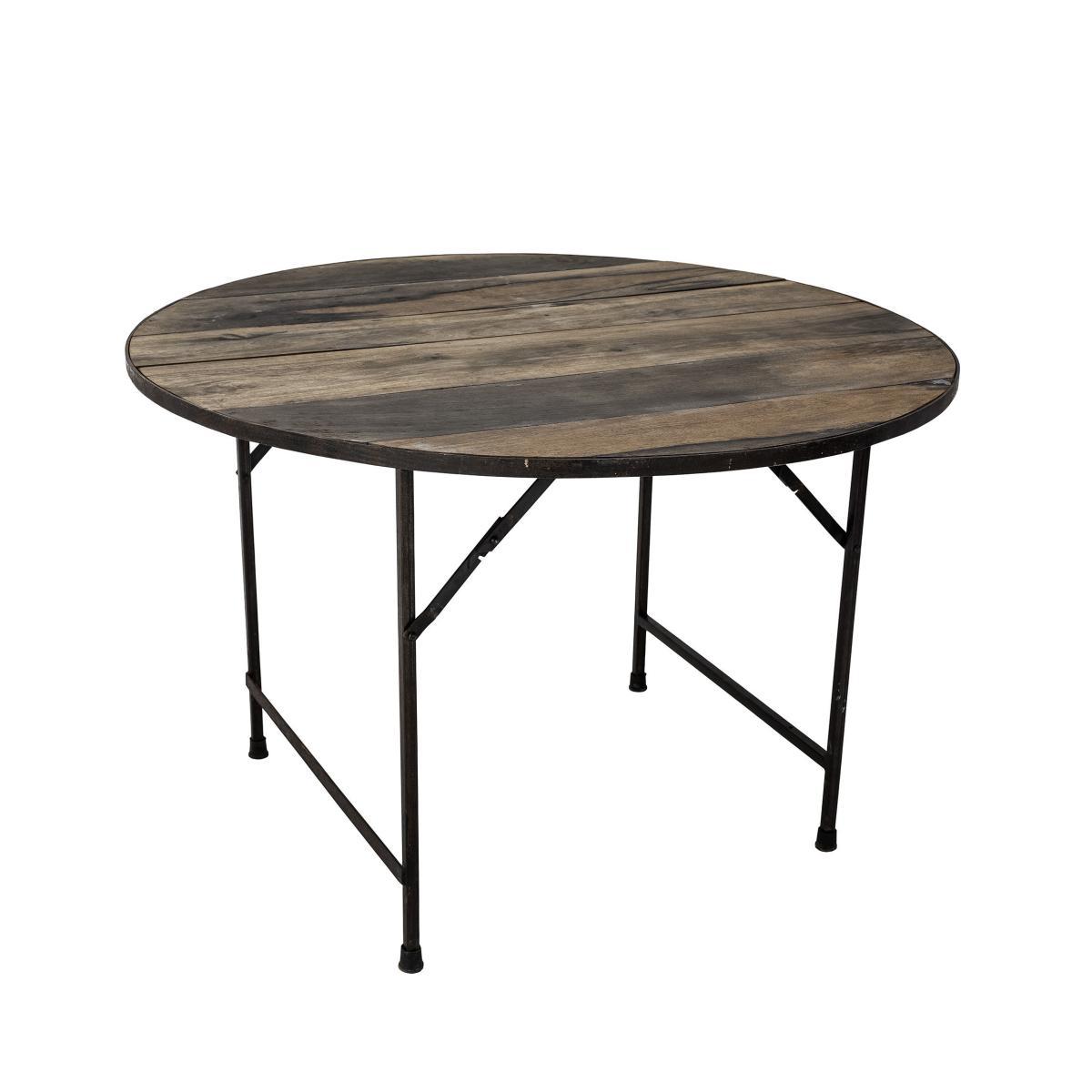Louis Foldable table - / Ø 120 cm - Recycled reclaimed wood by Bloomingville Natural wood – image 2