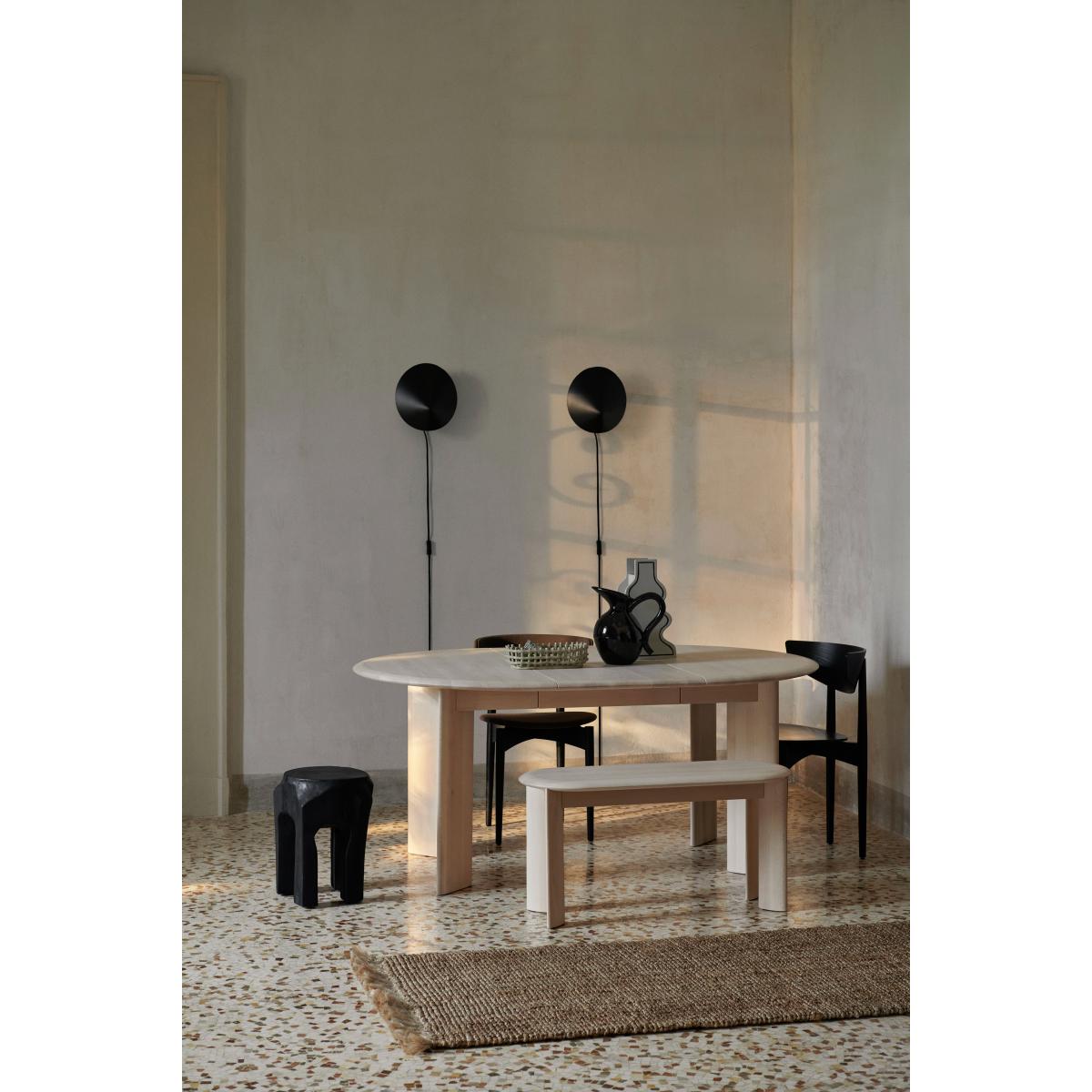 ferm LIVING Bevel Extendable dining table incl 1 st additional disc White Oiled Beech – image 5