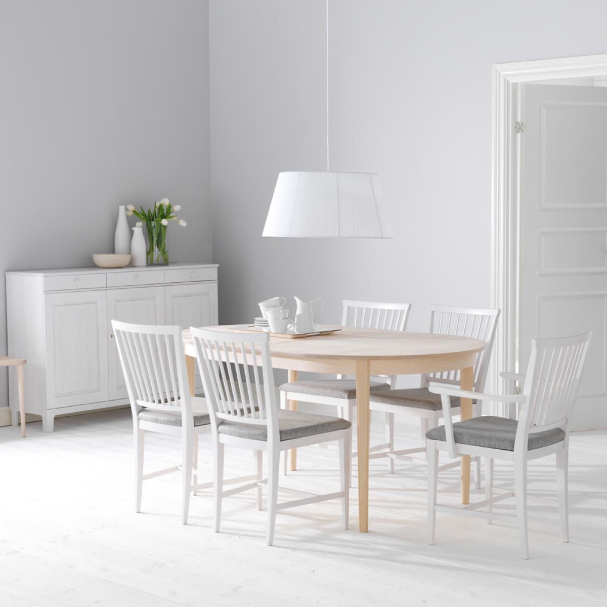 Stolab Vardags dining table Birch light matt lacquer. 1 insert – image 2