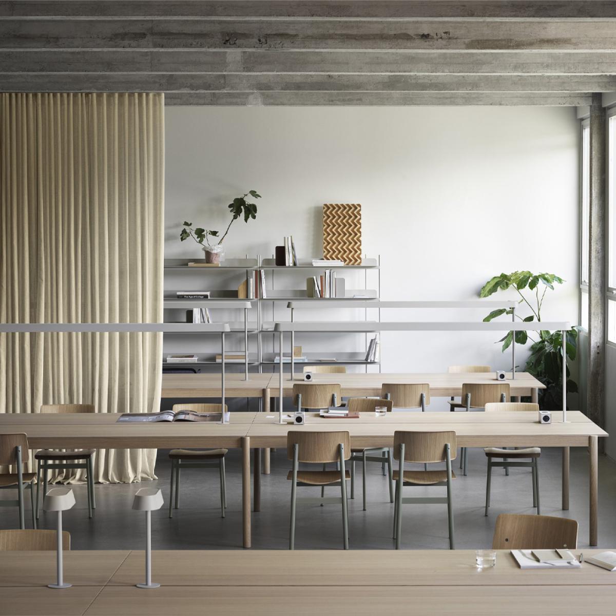 Muuto Linear System table White laminate-white ABS-oak – image 2