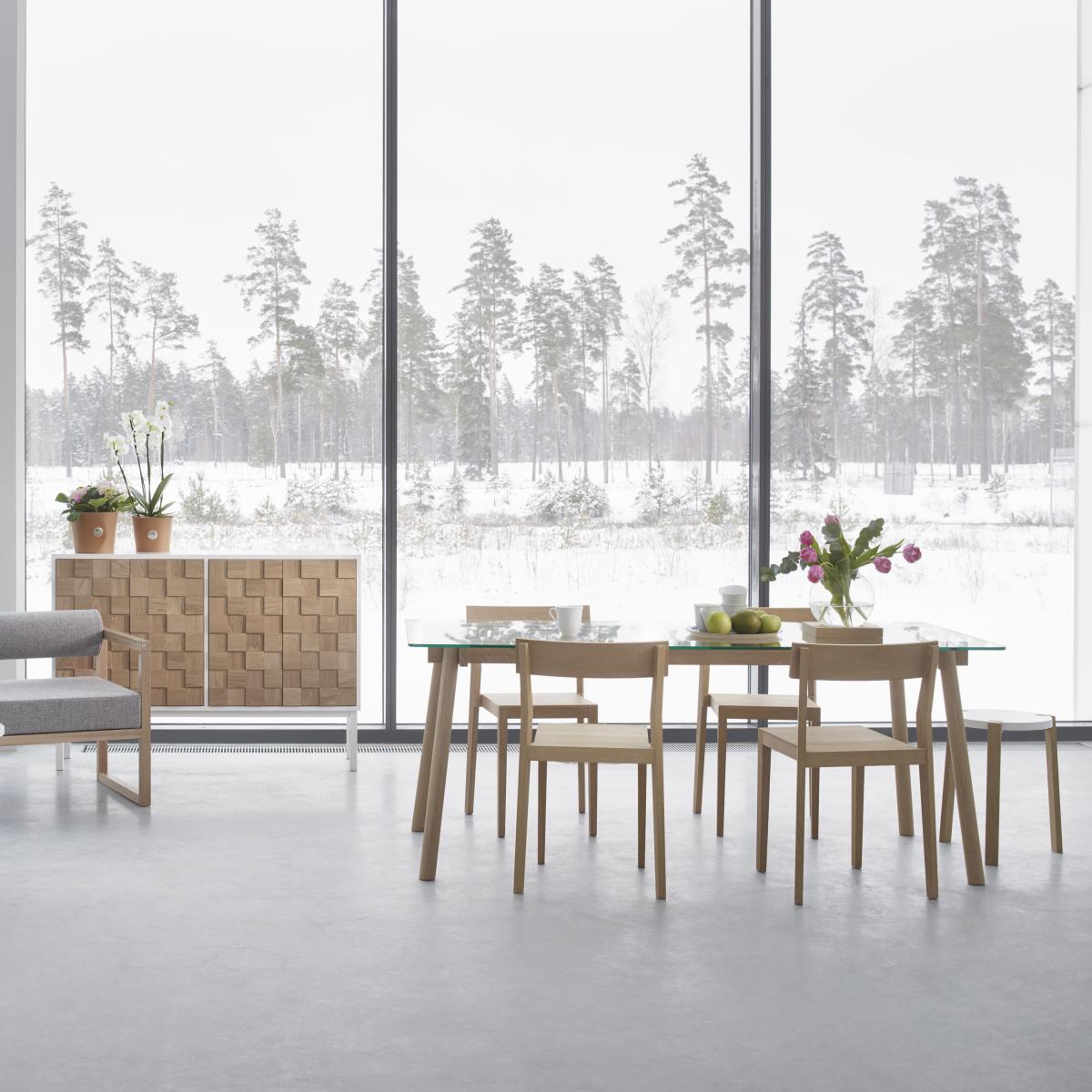 A2 Corners dining table Oak oil glass – image 7