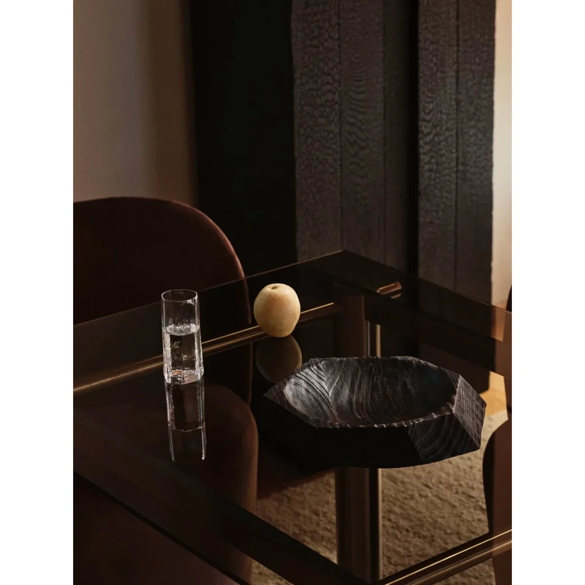 Ferm Living Atura dining table Brushed stainless steel/Dark tinted glass 90x200 cm – image 2
