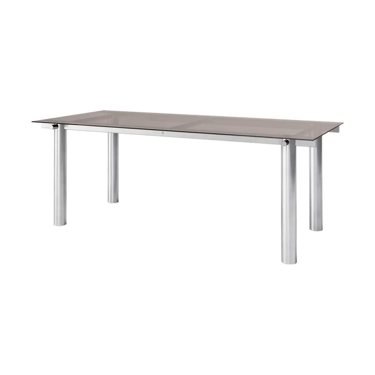 Ferm Living Atura dining table Brushed stainless steel/Dark tinted glass 90x200 cm – image 3