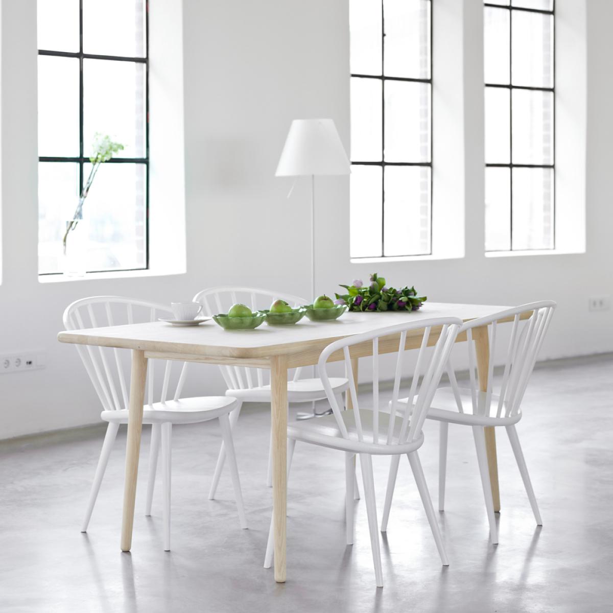 Stolab Miss Holly dining table 235x100 cm Birch white oiled 1 extension pieces – image 4
