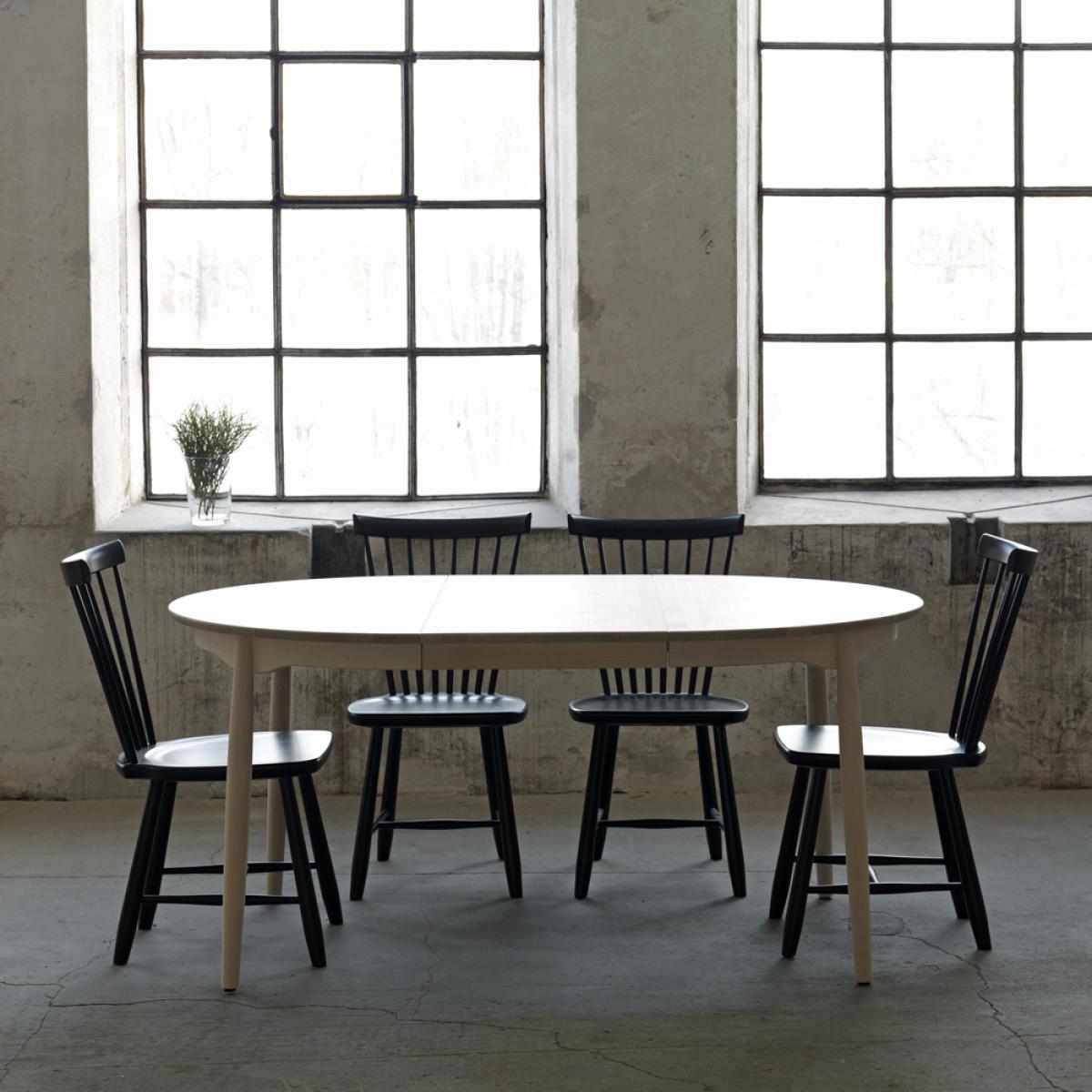 Stolab Carl dining table birch white oiled. 2 inserts – image 5