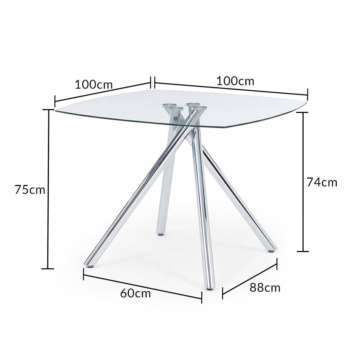 Elva 100cm Glass Dining Table – image 6