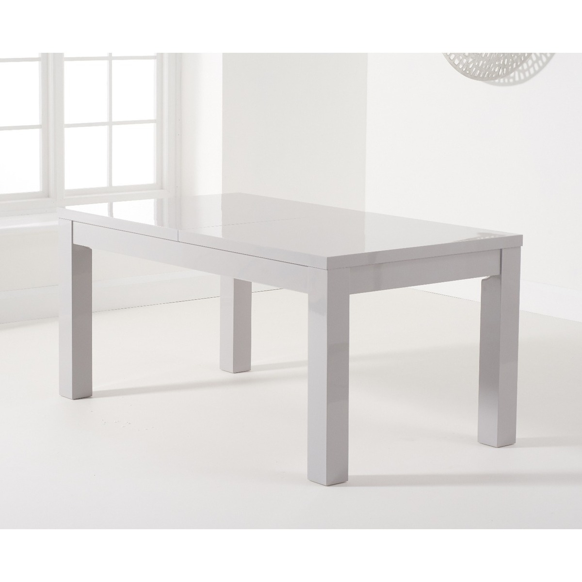 Atlanta 160cm Extending Light Grey High Gloss Dining Table – image 3