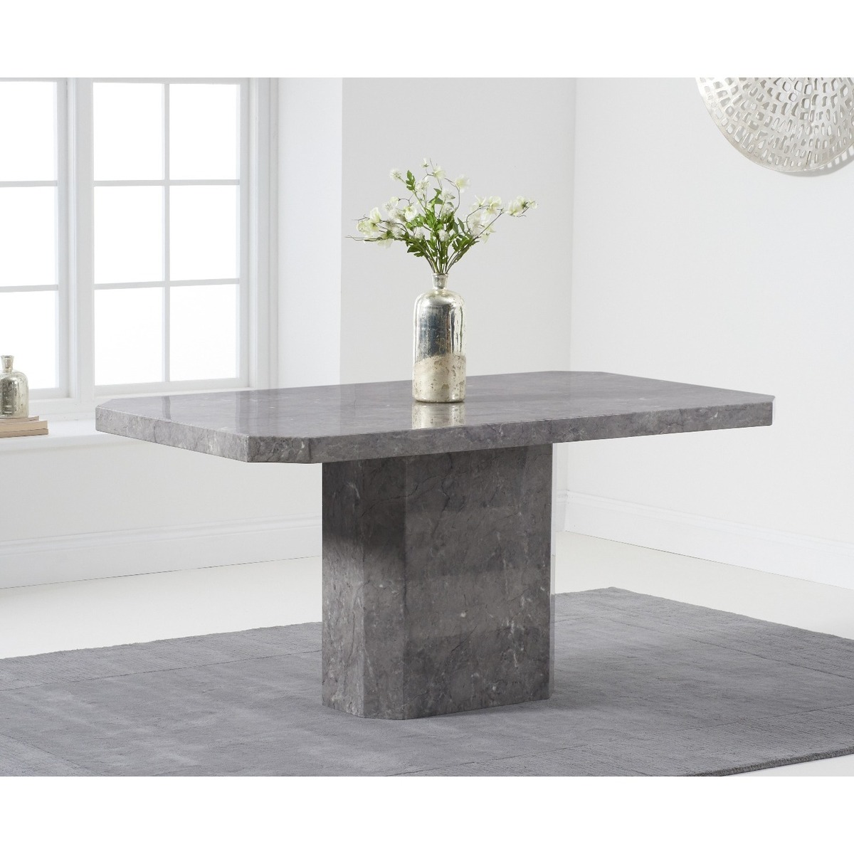 Belle 160cm Marble Grey Dining Table – image 2