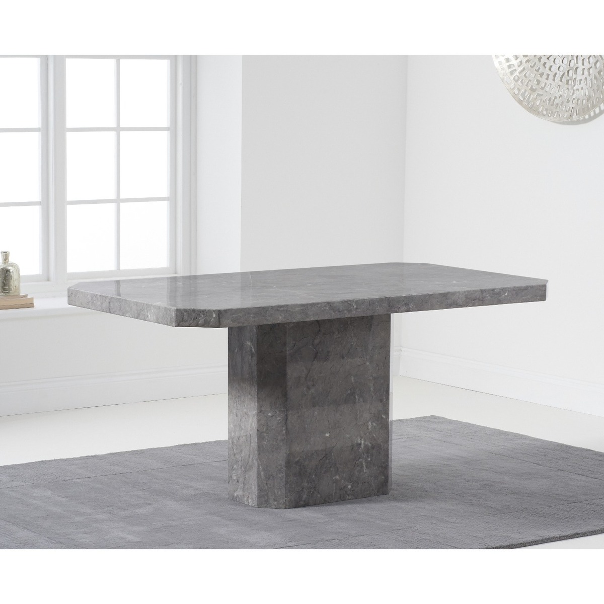 Belle 160cm Marble Grey Dining Table – image 3