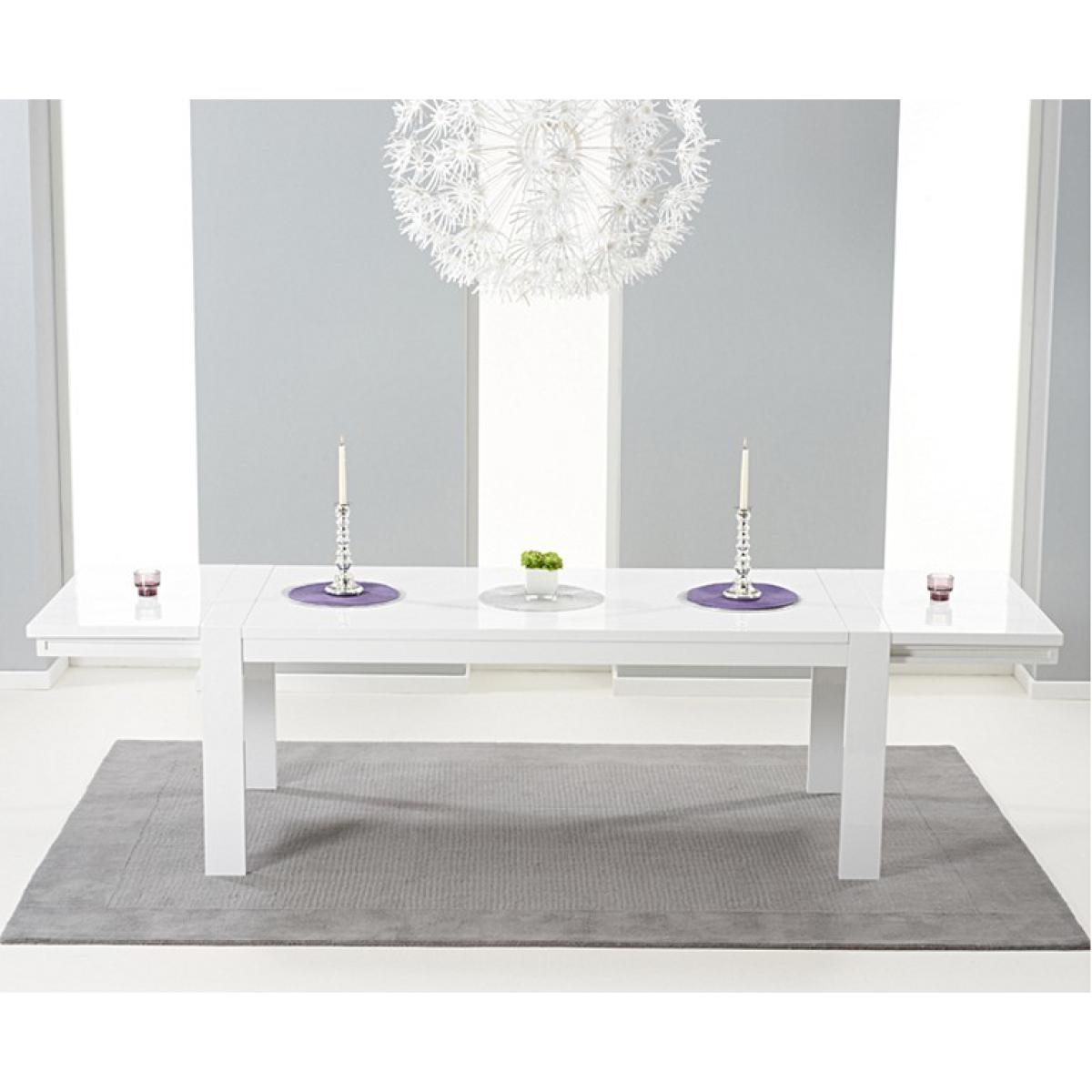 Ex-display Venice 200cm White High Gloss Extending Dining Table – image 3