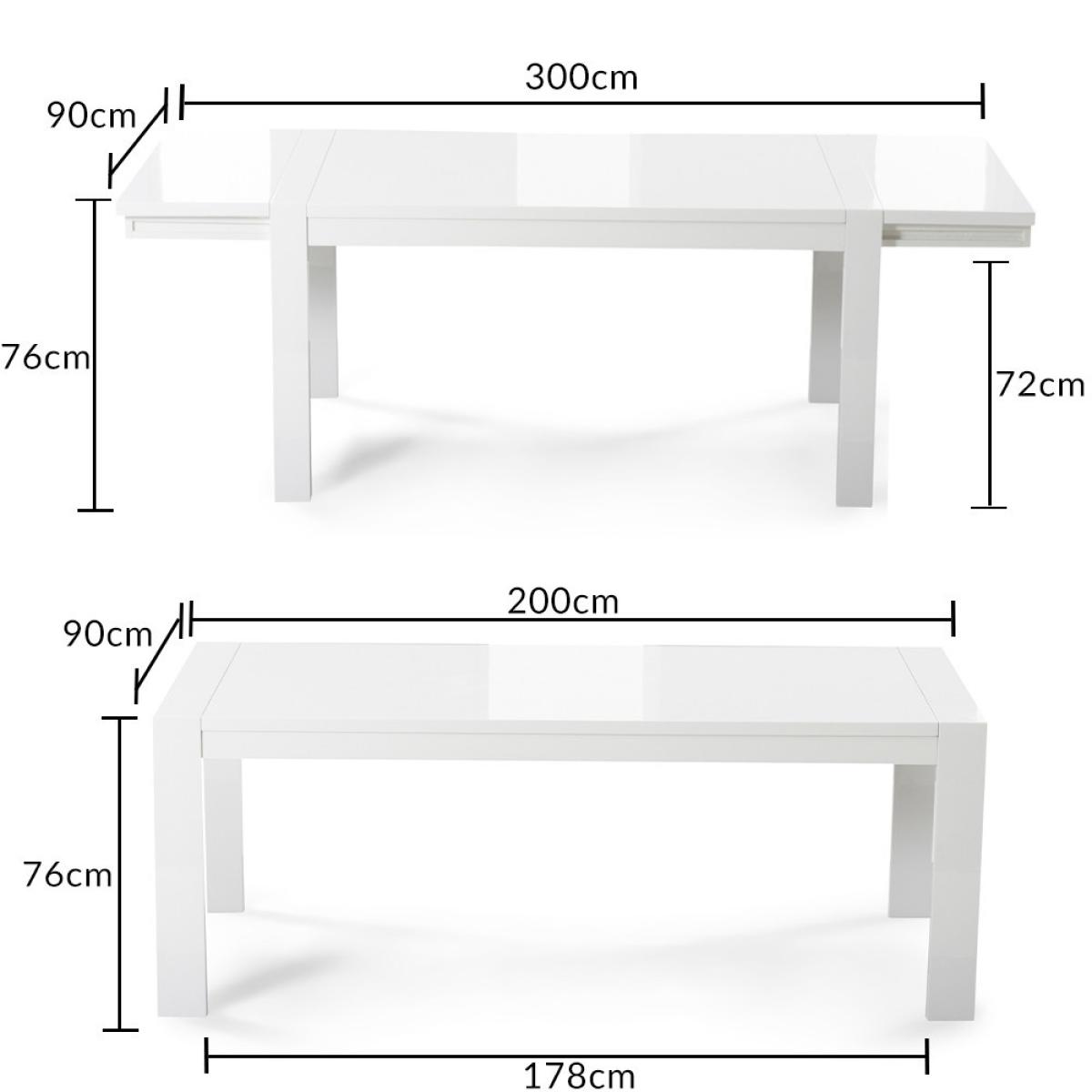 Ex-display Venice 200cm White High Gloss Extending Dining Table – image 7
