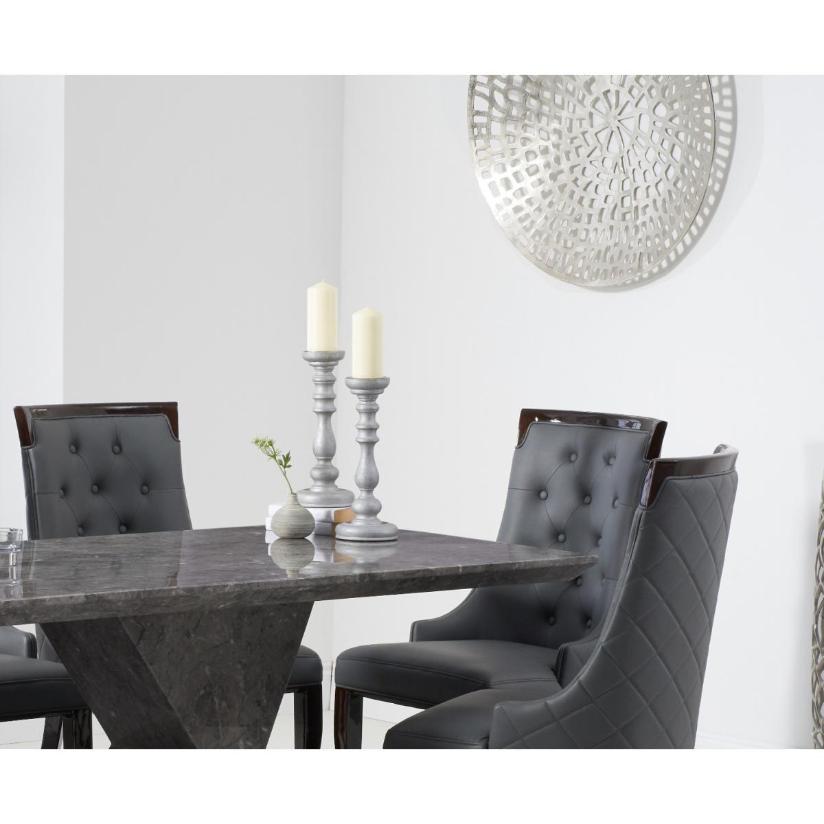 Aaron 160cm Grey Marble Dining Table With Angelica Dining Chairs – image 2