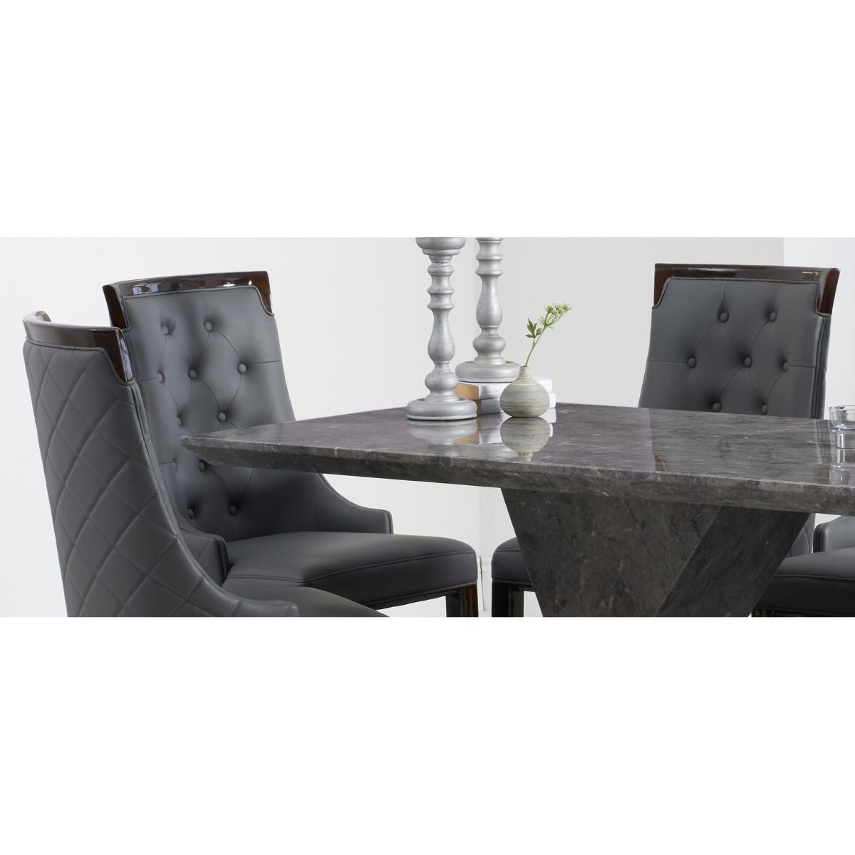 Aaron 160cm Grey Marble Dining Table With Angelica Dining Chairs – image 10