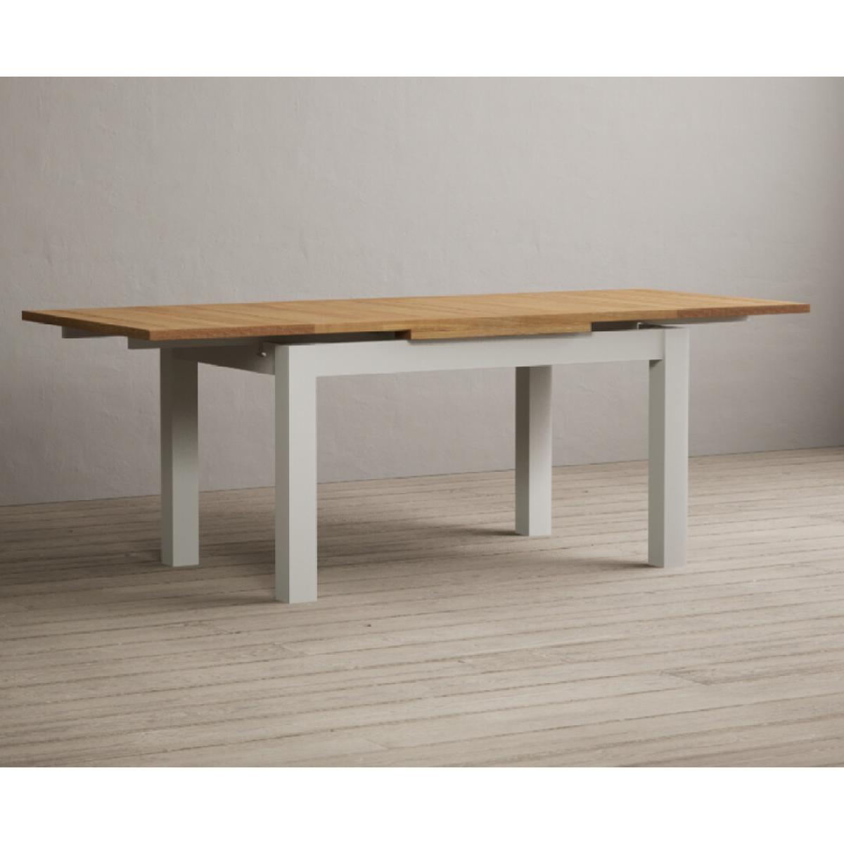 Hampshire 140cm Oak and Chalk White Painted Extending Dining Table – image 3