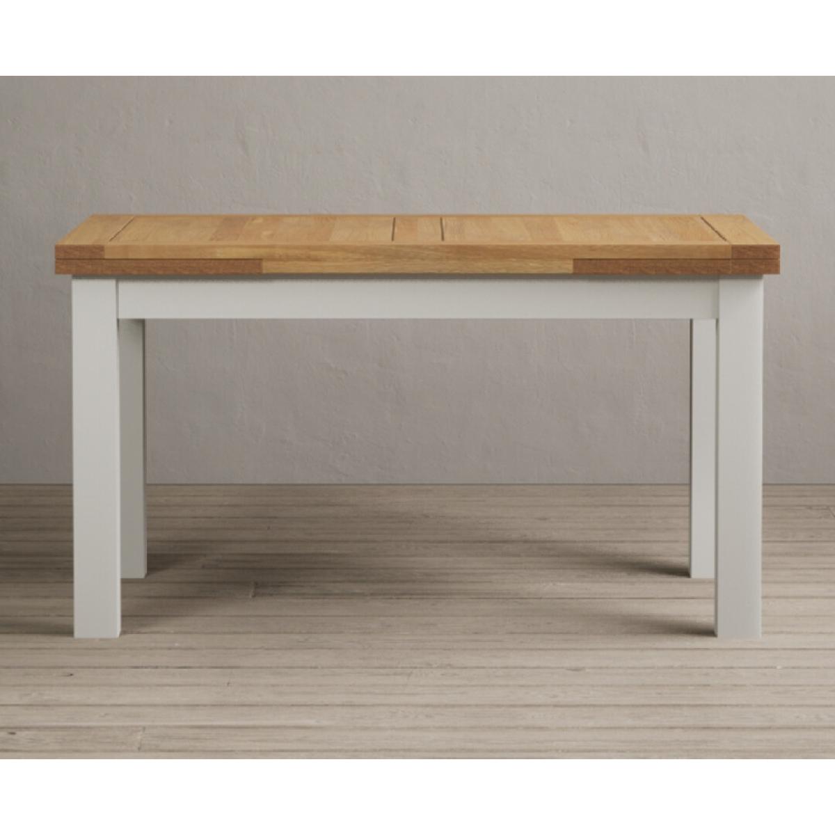 Hampshire 140cm Oak and Chalk White Painted Extending Dining Table – image 4