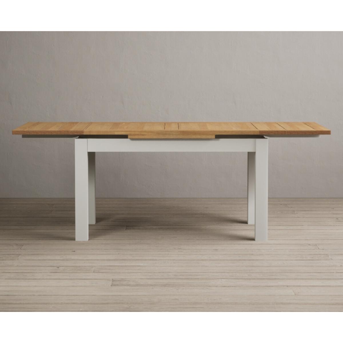 Hampshire 140cm Oak and Chalk White Painted Extending Dining Table – image 5