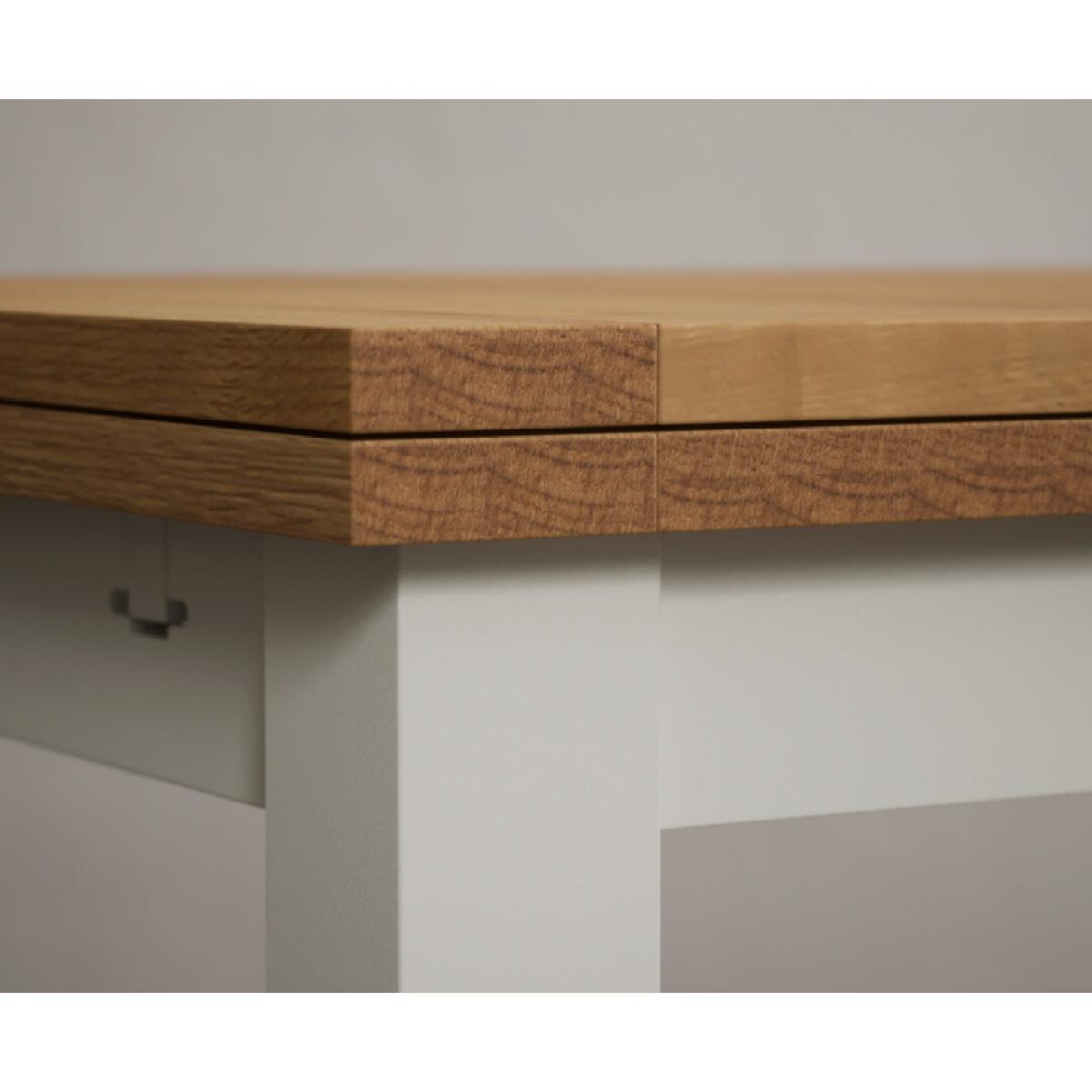 Hampshire 140cm Oak and Chalk White Painted Extending Dining Table – image 6