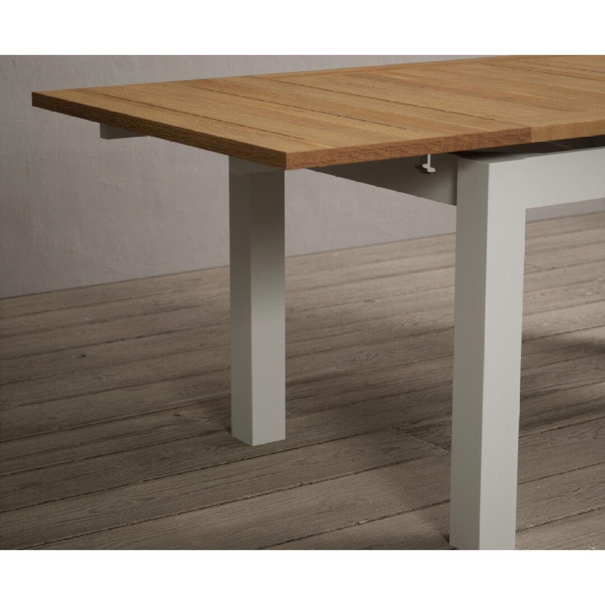 Hampshire 140cm Oak and Chalk White Painted Extending Dining Table – image 8