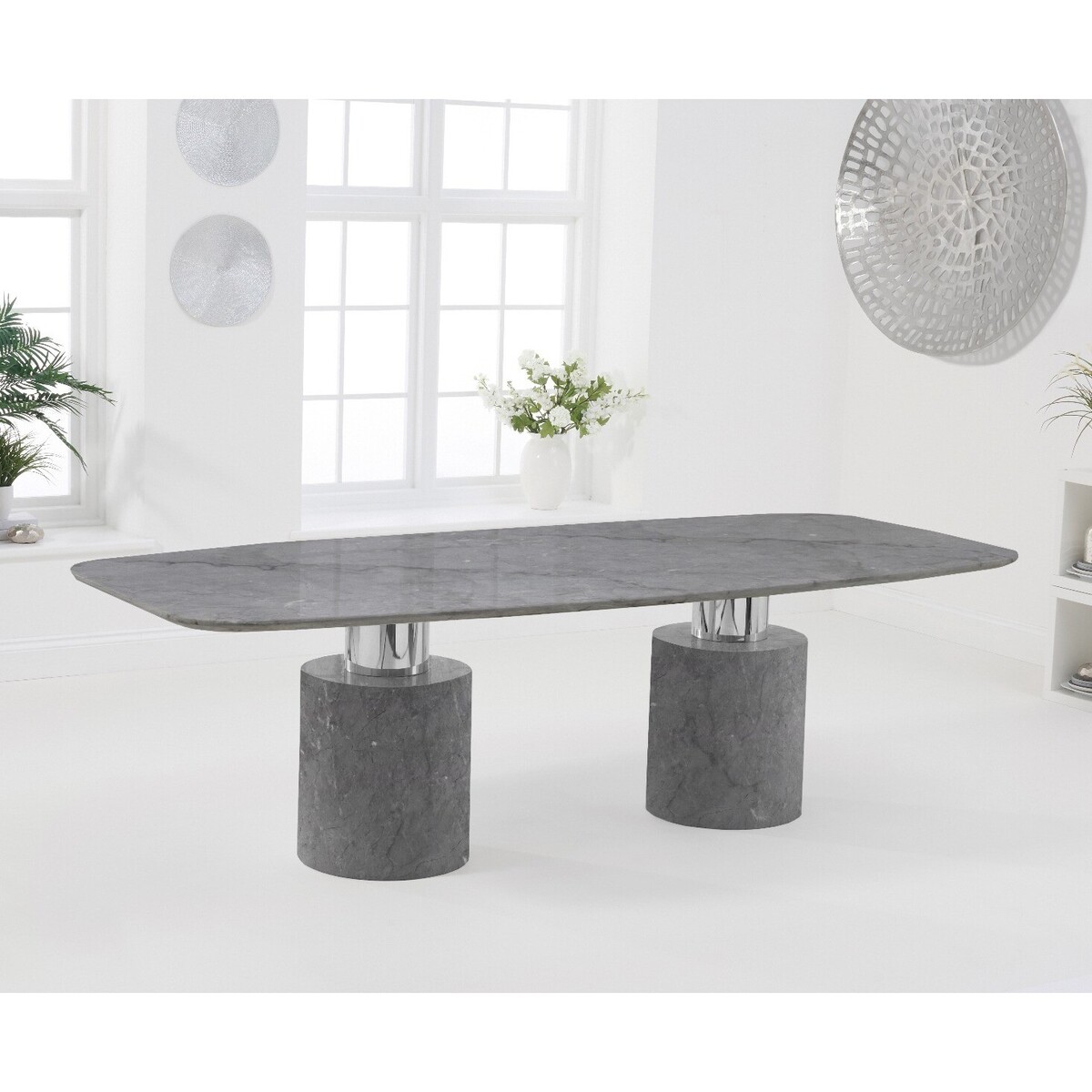 Antonio 260cm Grey Marble Dining Table – image 3