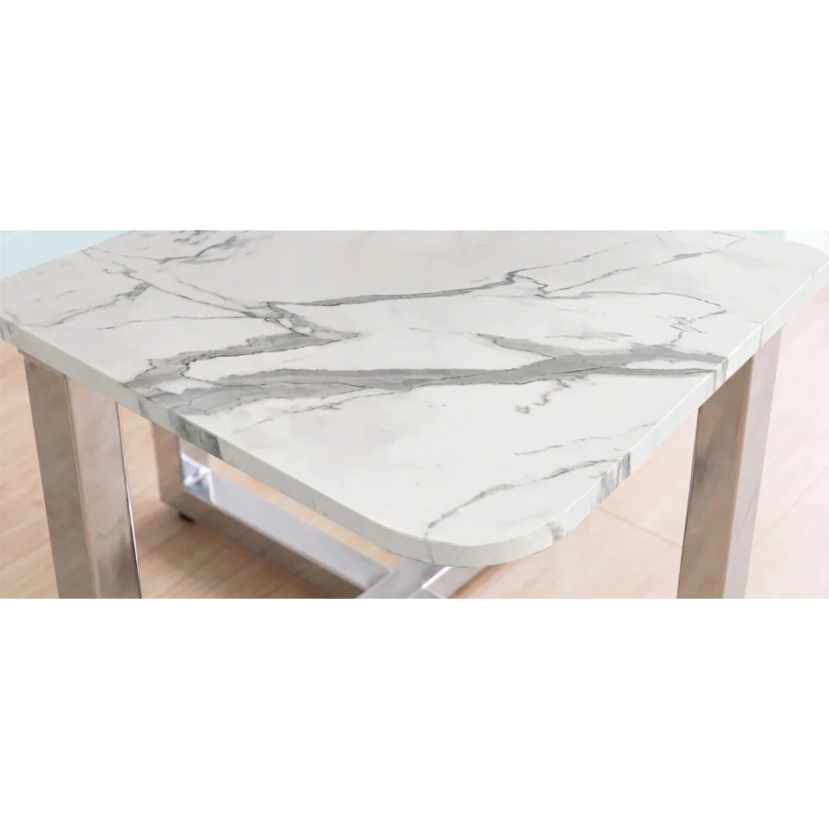 Rhodes White Marble Effect Ceramic Dining Table – image 4