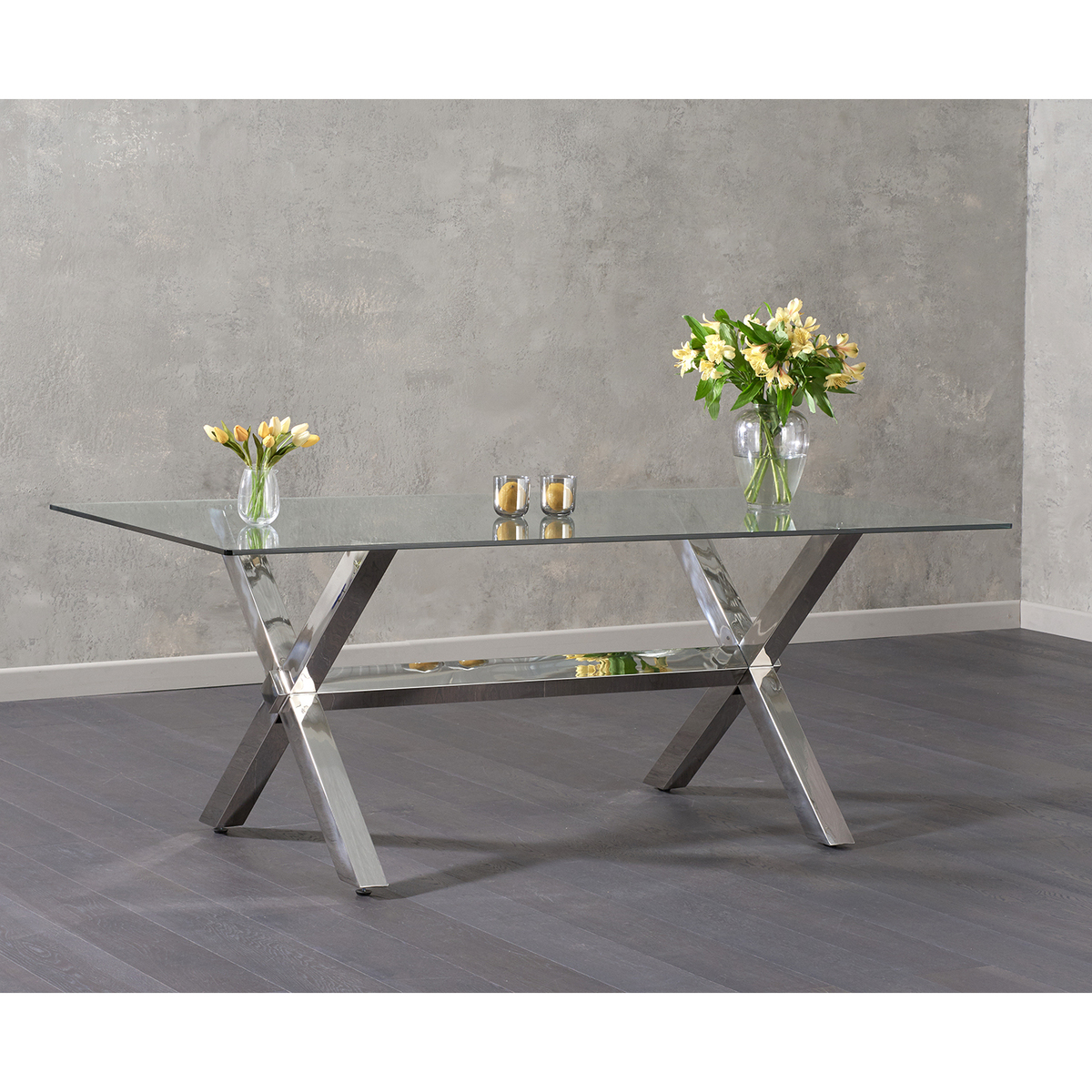 Renzo 200cm Glass Dining Table – image 2