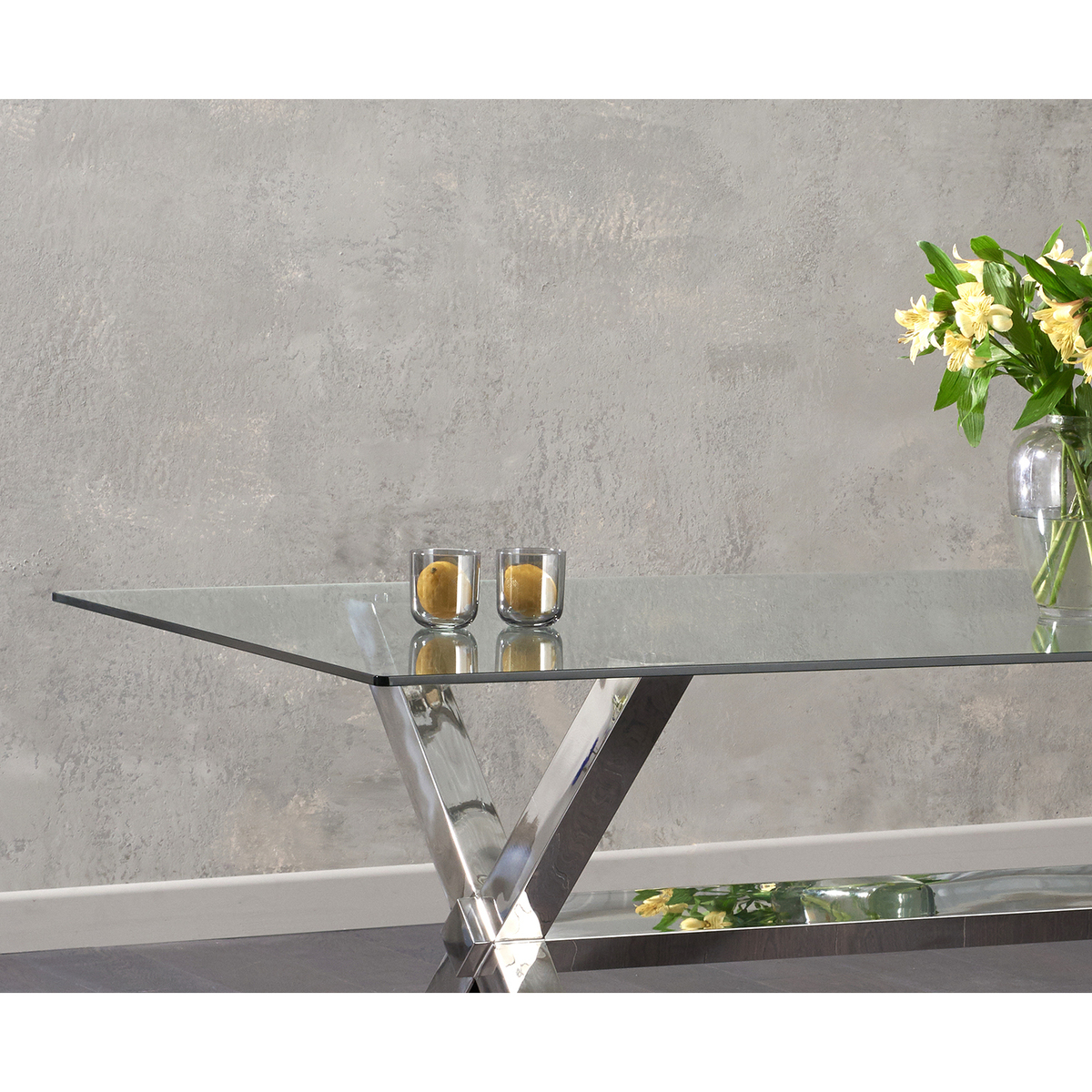 Renzo 200cm Glass Dining Table – image 3