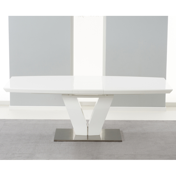 Malaga 180cm White High Gloss Extending Dining Table – image 2