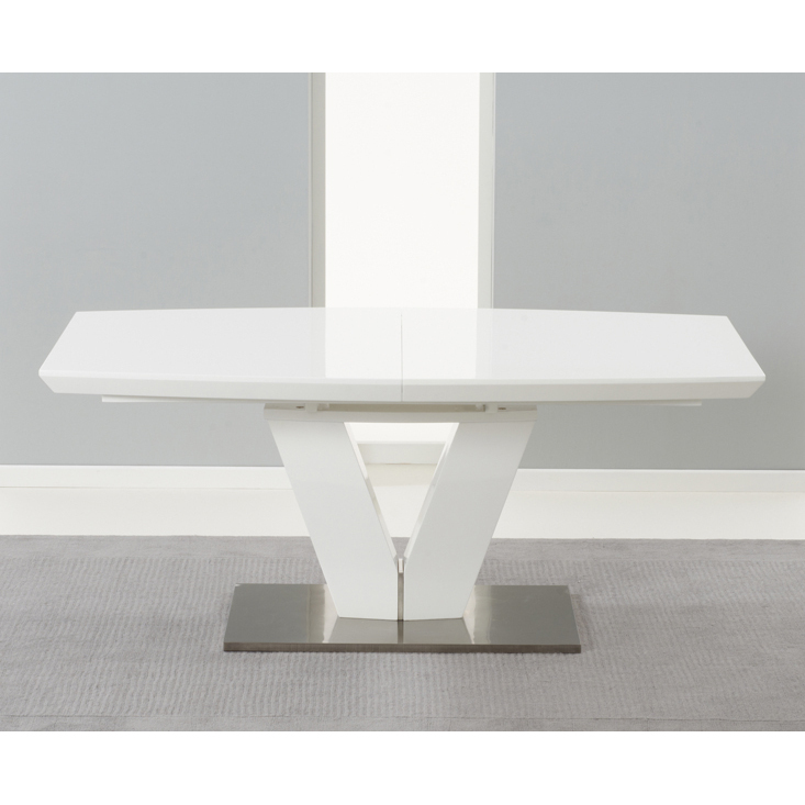 Malaga 180cm White High Gloss Extending Dining Table – image 1