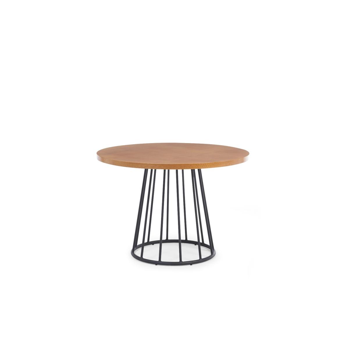 Hoxton 110cm Ash and Veneer Round Industrial Dining Table – image 4