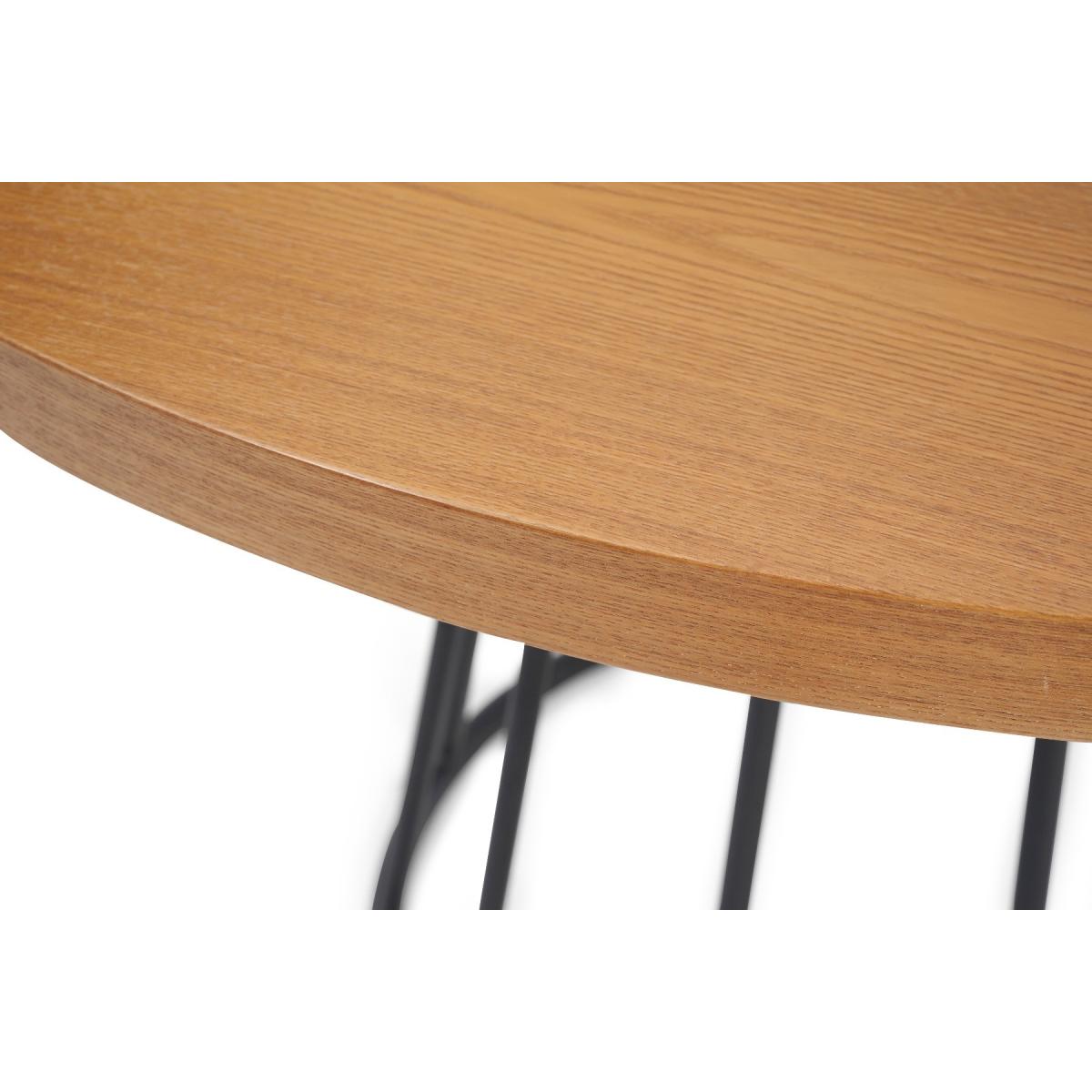 Hoxton 110cm Ash and Veneer Round Industrial Dining Table – image 5