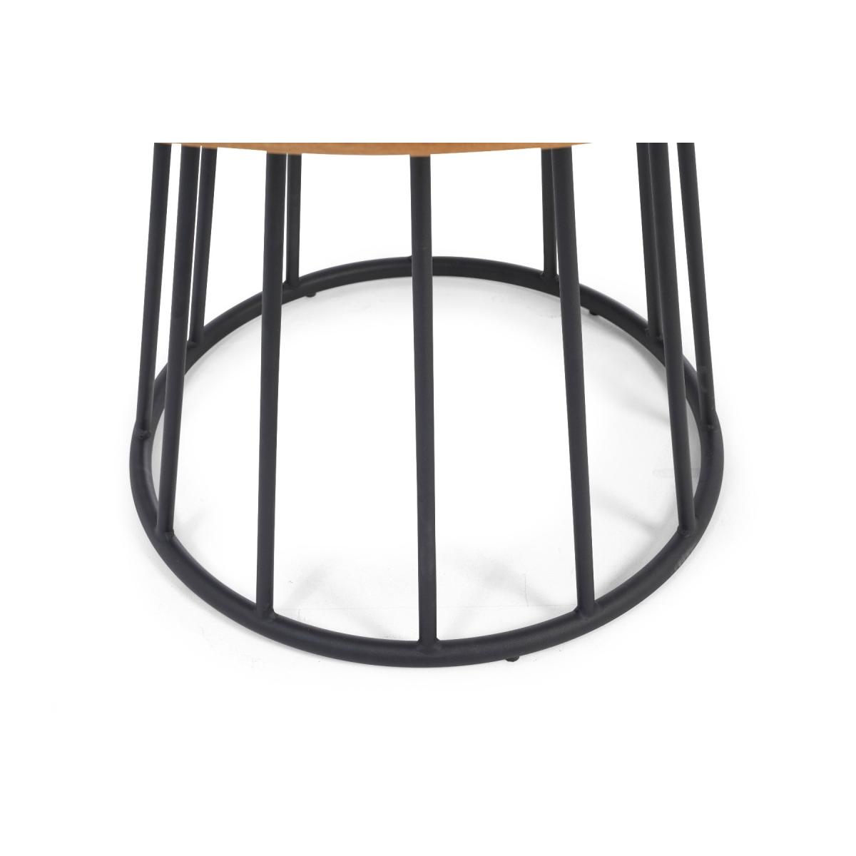 Hoxton 110cm Ash and Veneer Round Industrial Dining Table – image 7
