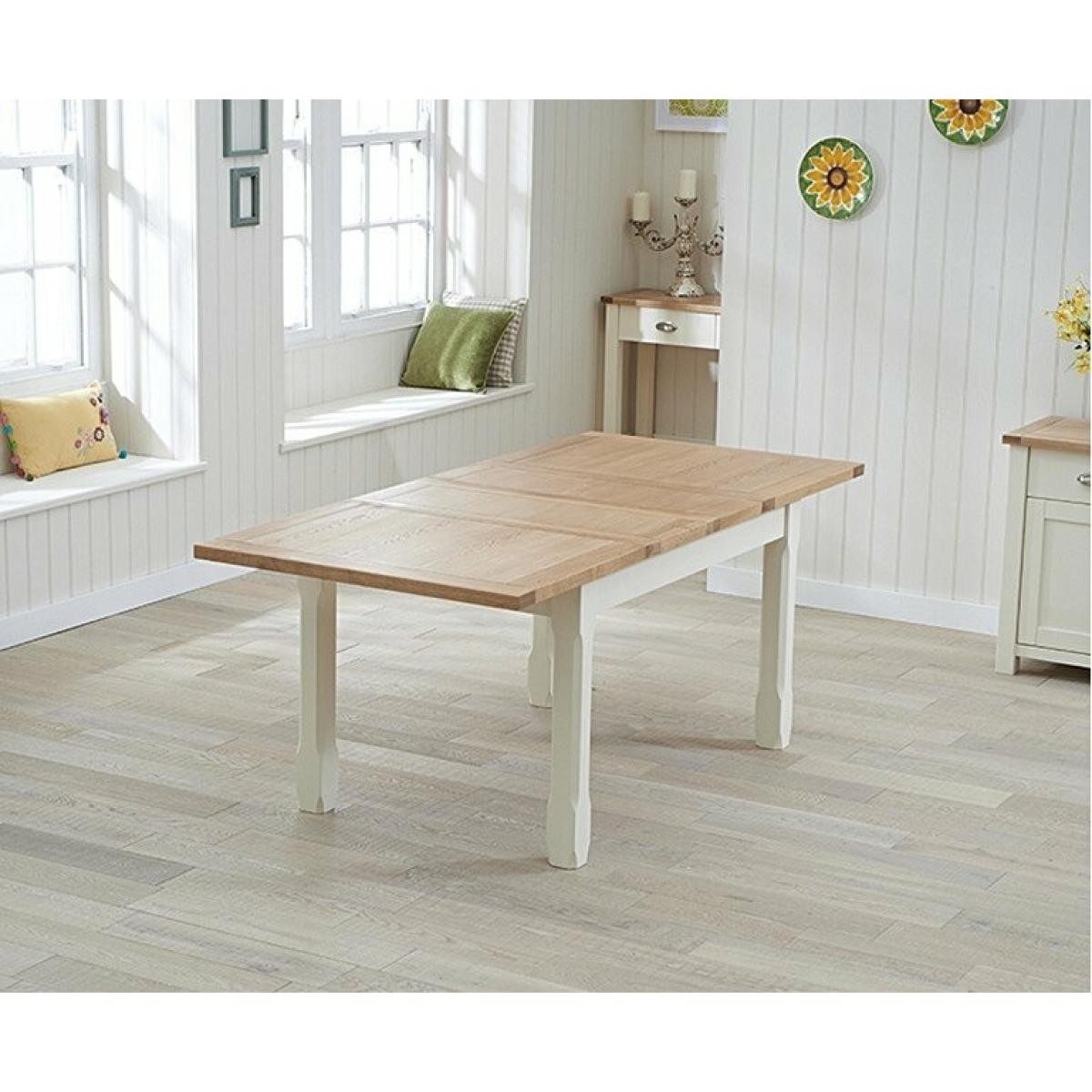 Ex-display Somerset 130cm Oak and Cream Extending Dining Table – image 2