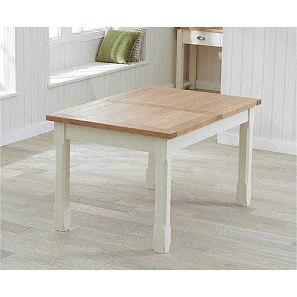 Ex-display Somerset 130cm Oak and Cream Extending Dining Table – image 3
