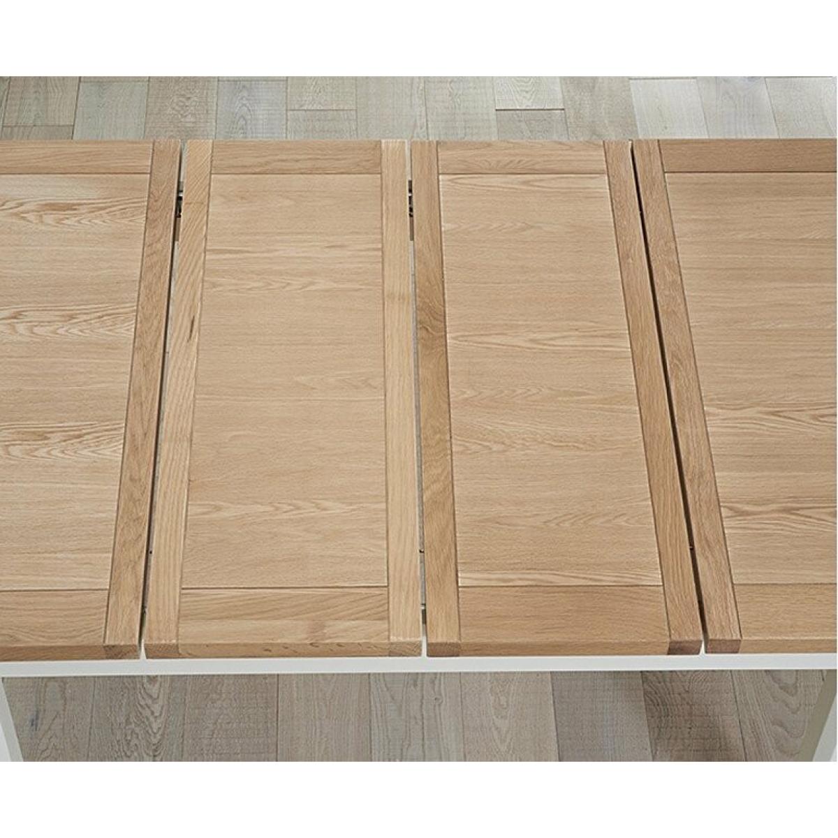 Ex-display Somerset 130cm Oak and Cream Extending Dining Table – image 4
