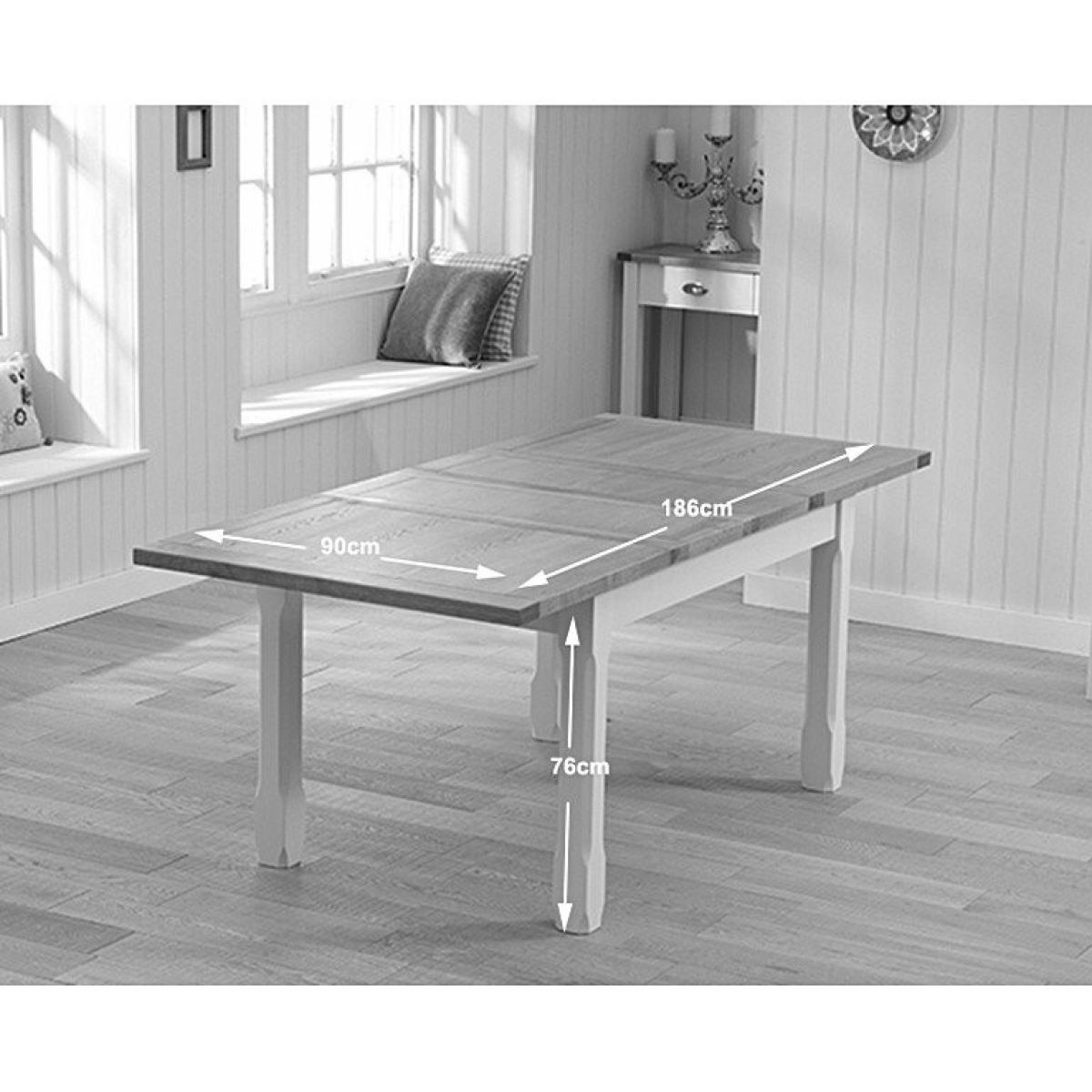 Ex-display Somerset 130cm Oak and Cream Extending Dining Table – image 9