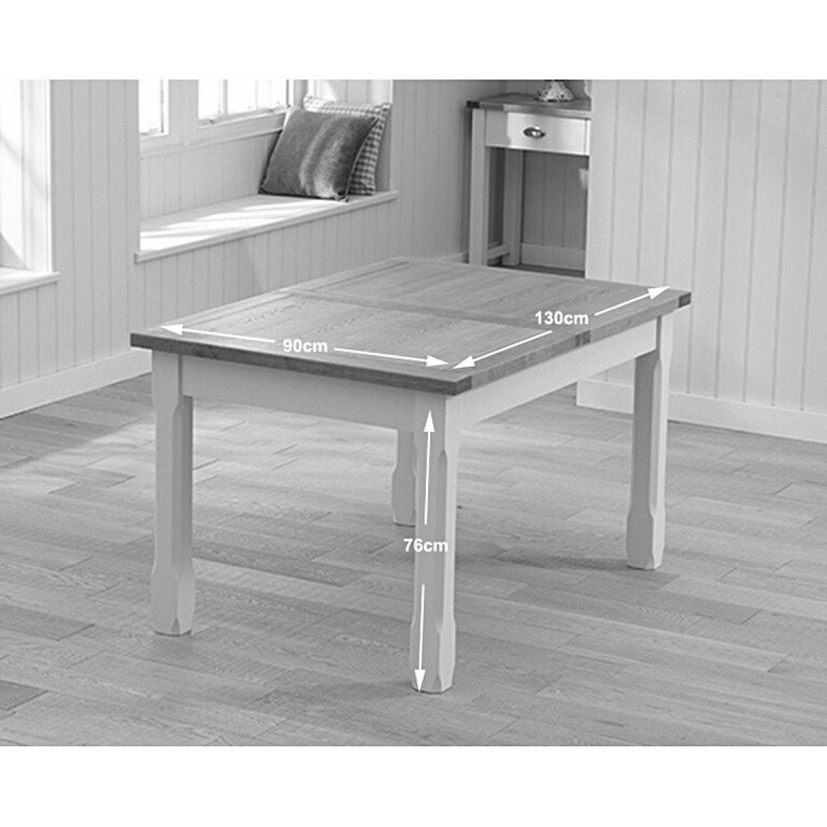 Ex-display Somerset 130cm Oak and Cream Extending Dining Table – image 10