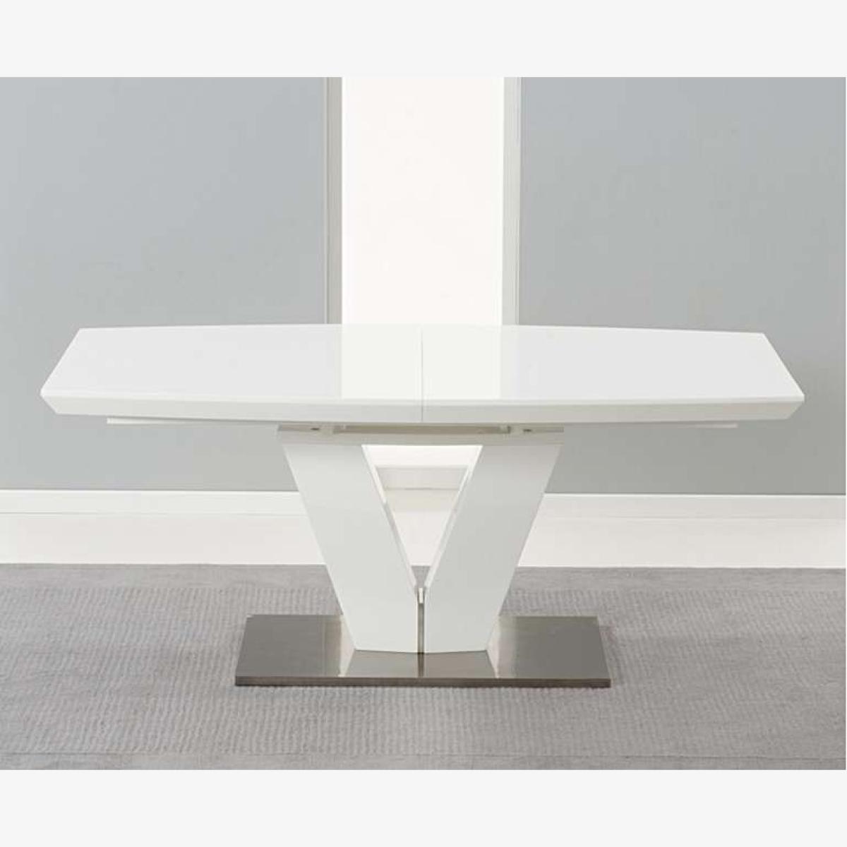 Ex-display Malaga 180cm White High Gloss Extending Dining Table