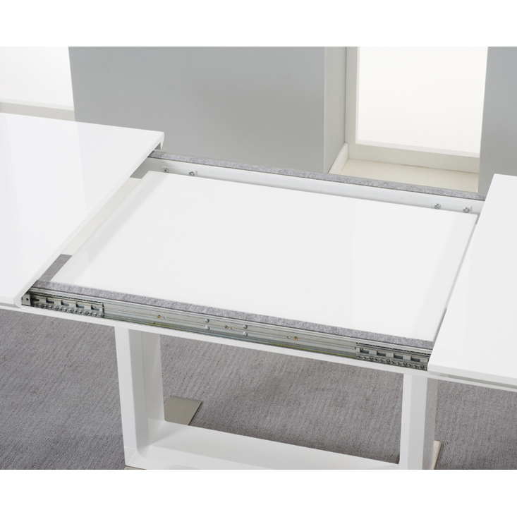 Bianco 160cm White High Gloss Extending Dining Table – image 3